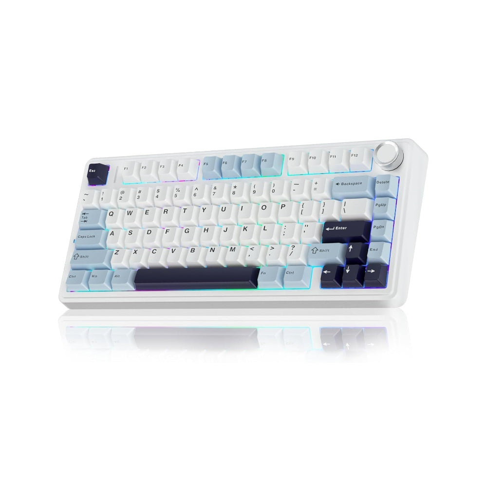 AULA F75 75% Mechanical Wireless Gaming Keyboard ( Ice Blue ) ( Ice Vein Switch ) ( F75IUV ) – TechCure India