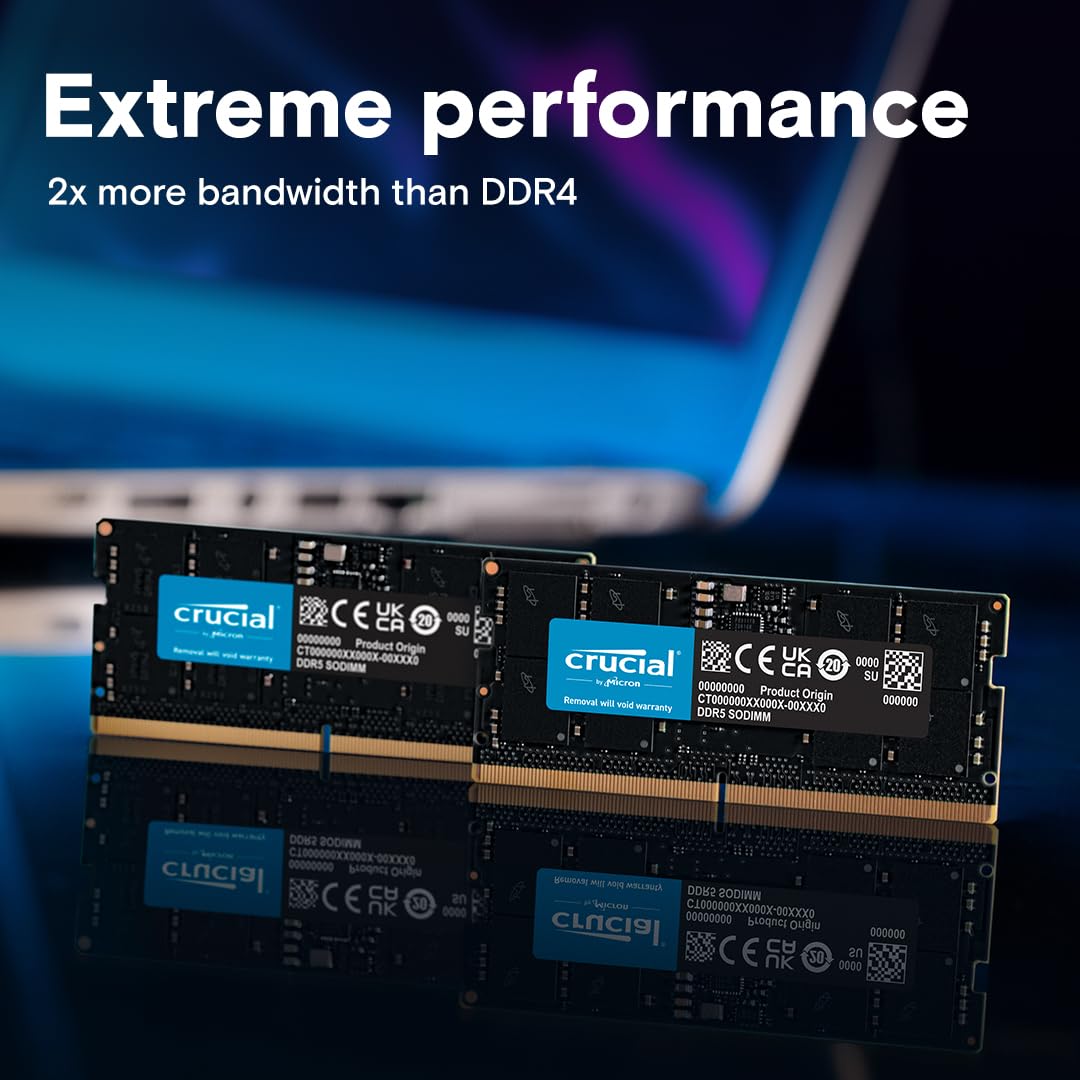 CRUCIAL 16GB KIT (2X8GB) DDR5-5600 CL46 LAPTOP RAM CT2K8G56C46S5 – TechCure India