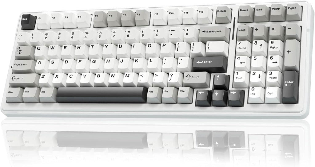 AULA F99 GRAY WHITE GRAYWOOD SWITCH MECHANICAL GAMING KEYBOARD – TechCure India