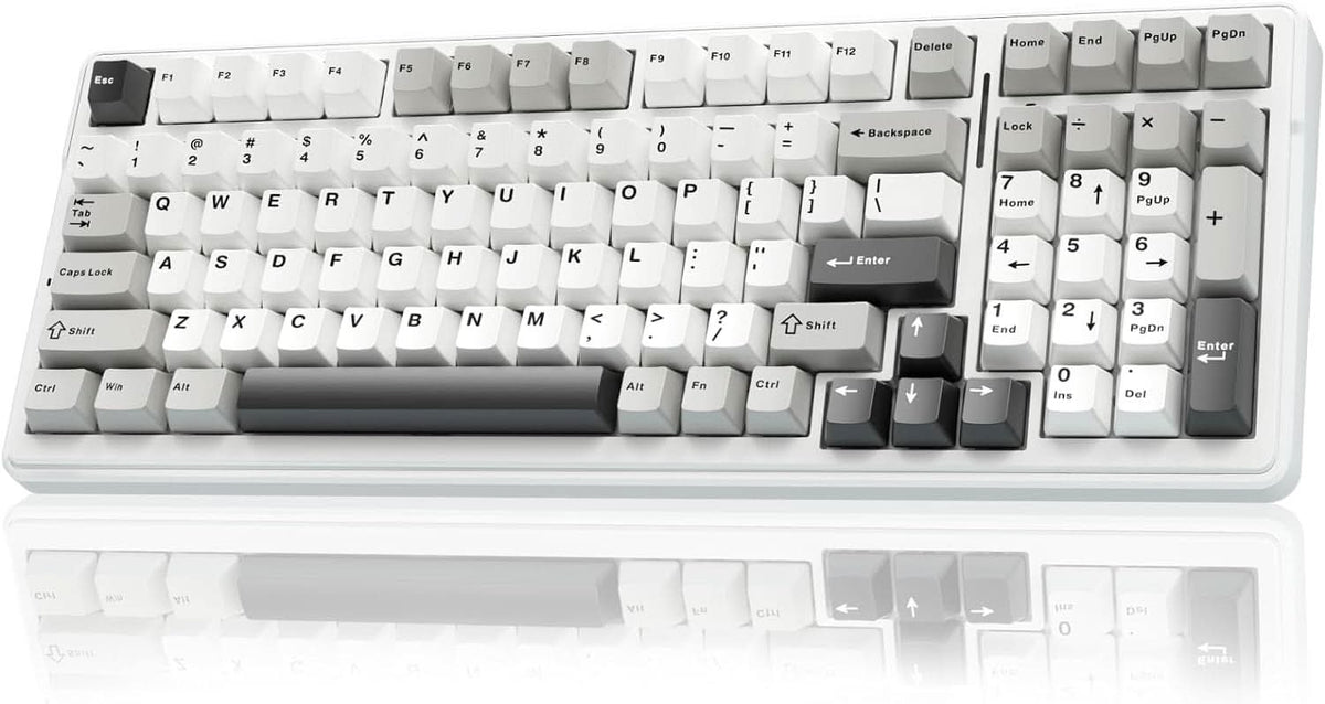 AULA F99 GRAY WHITE GRAYWOOD SWITCH MECHANICAL GAMING KEYBOARD – TechCure India