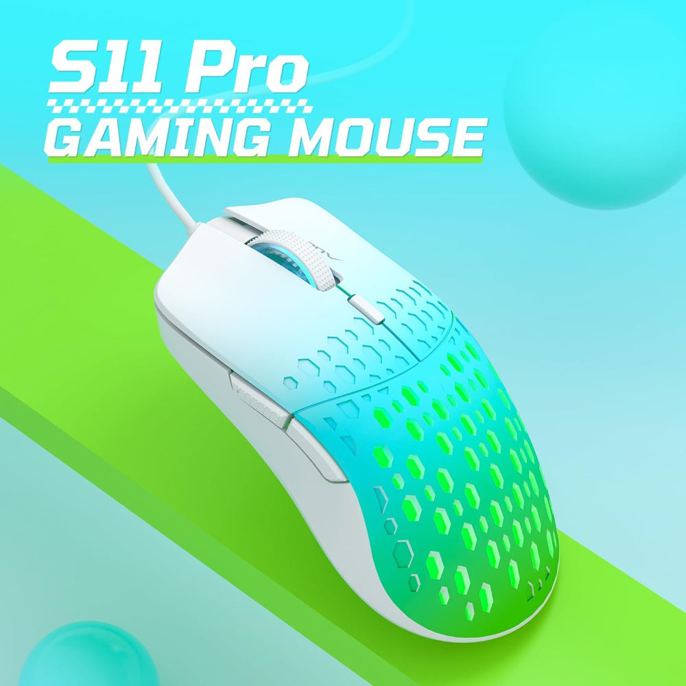 AULA S11 PRO Wired Ergonomic Gaming Mouse ( ‎S11 PRO ) ( 3600 DPI / 6 Macro Button ) ( Blue ) ( S11PROBU ) – TechCure India