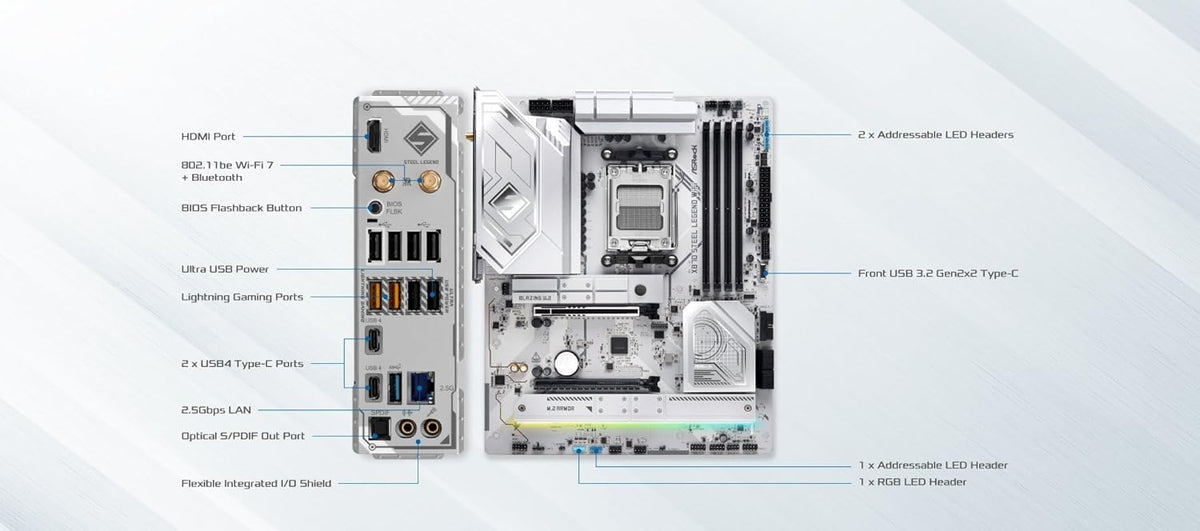 ASROCK X870 STEEL LEGEND WIFI MOTHERBOARD – TechCure India