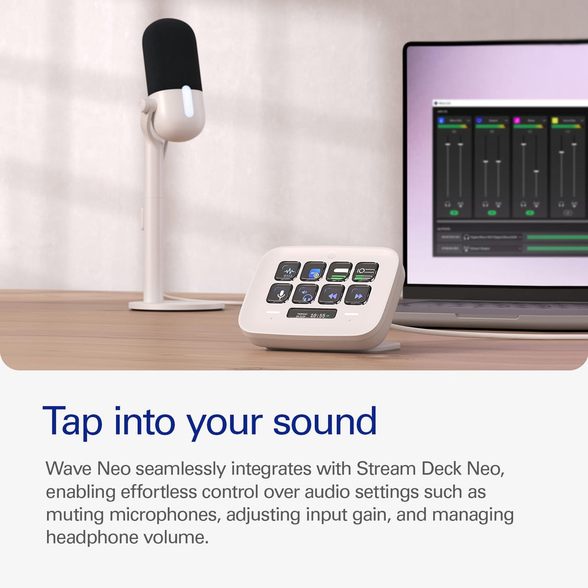 ELGATO WAVE NEO USB MICROPHONE FOR PC OR MAC, PLUG N PLAY 10MAI9901 – TechCure India