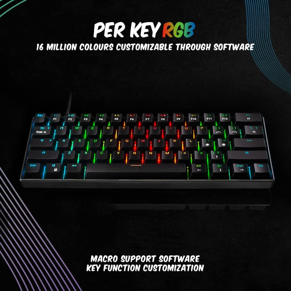 COSMIC BYTE CB-GK-21 Themis 60% Mechanical Wired Gaming Keyboard ( Black ) ( Blue Switches ) - 4