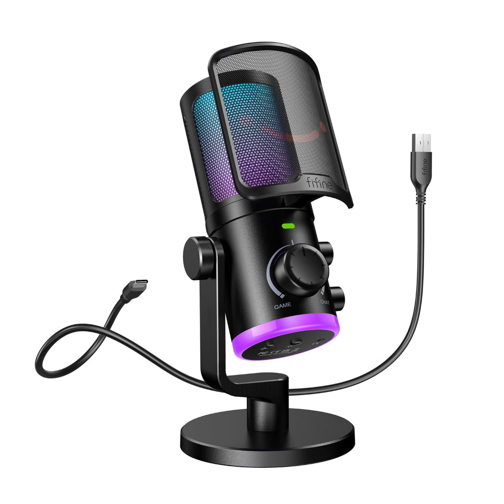 FIFINE AM6 USB Gaming PC Microphone ( Black ) – TechCure India