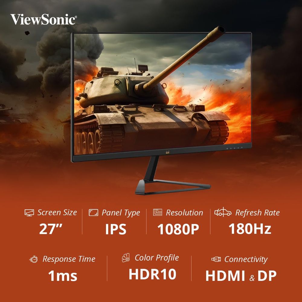 VIEWSONIC VX2779 Pro 27 Inch FHD 185Hz IPS Panel 104%SRGB 1MS AMD Freesync Gaming Monitor - 3