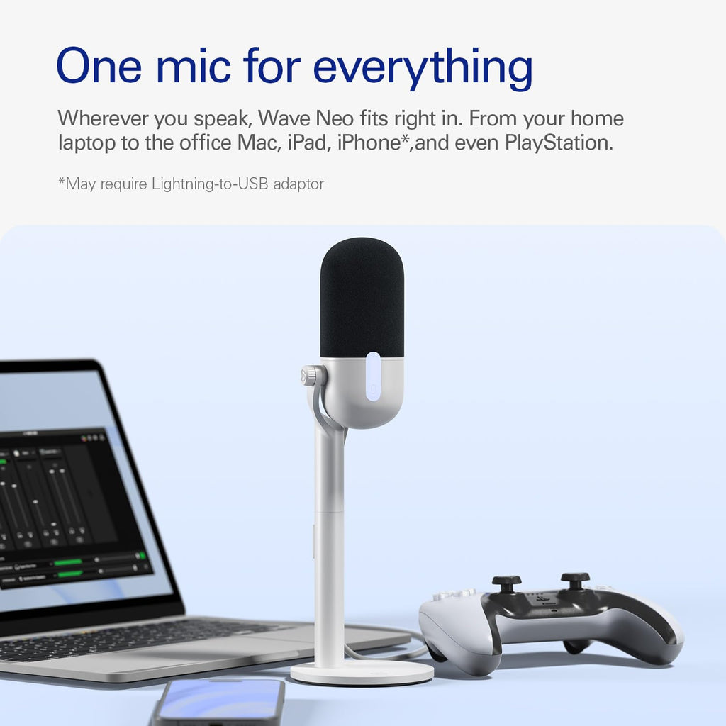 ELGATO WAVE NEO USB MICROPHONE FOR PC OR MAC, PLUG N PLAY 10MAI9901 – TechCure India