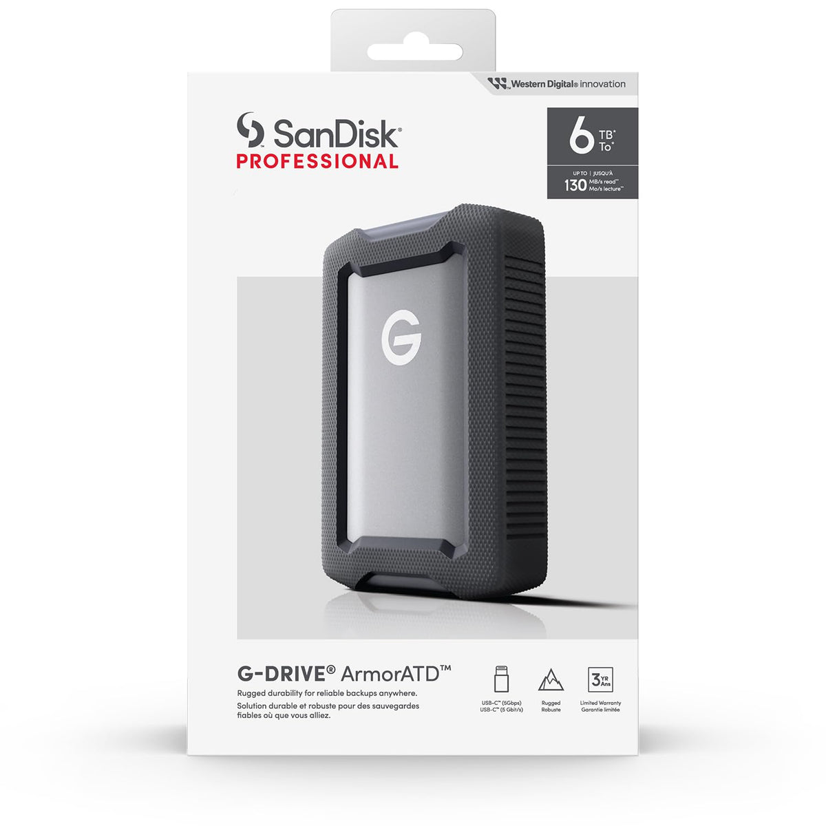 SANDISK PROFESSIONAL 6TB G-DRIVE ARMORATD - EXTERNAL HARD DRIVE HDD, SDPHE1G-006T-GBAND – TechCure India