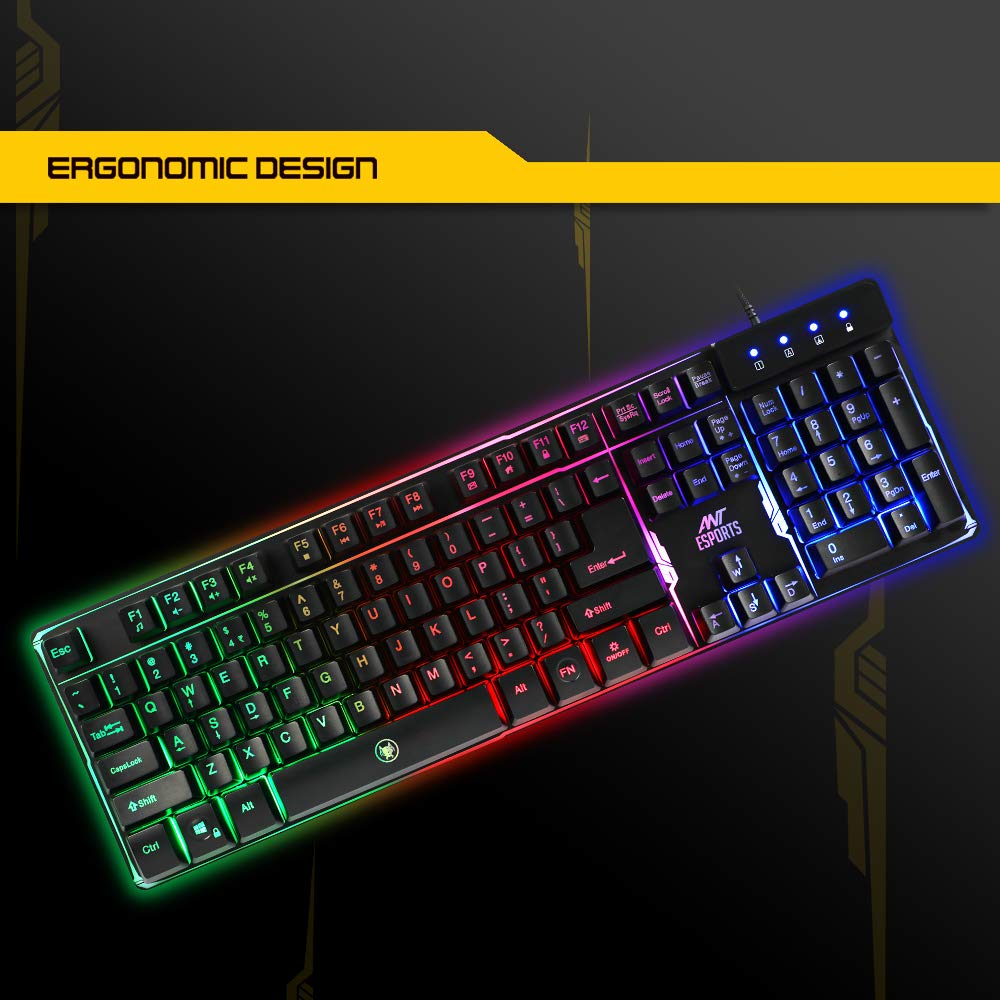 ANT ESPORTS MK700 PRO BACKLIT RAINBOW COLOR GAMING KEYBOARD – TechCure India