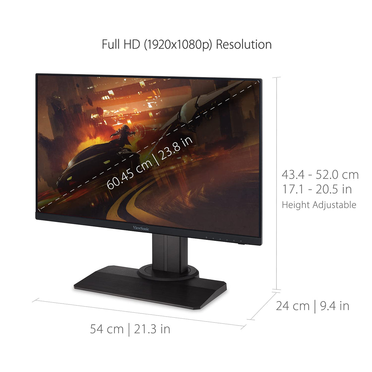 VIEWSONIC 60.96 CM (24") FHD FAST IPS 240HZ 0.5MS PREMIUM GAMING MONITOR,BLUR BUSTERS 2.0 CERTIFIED, VESA HDR 400, HEIGHT ADJUSTMENT, TILT, PIVOT, SWIVEL, HDMI,DP, USB A,B &104% SRGB-XG2431 – TechCure India
