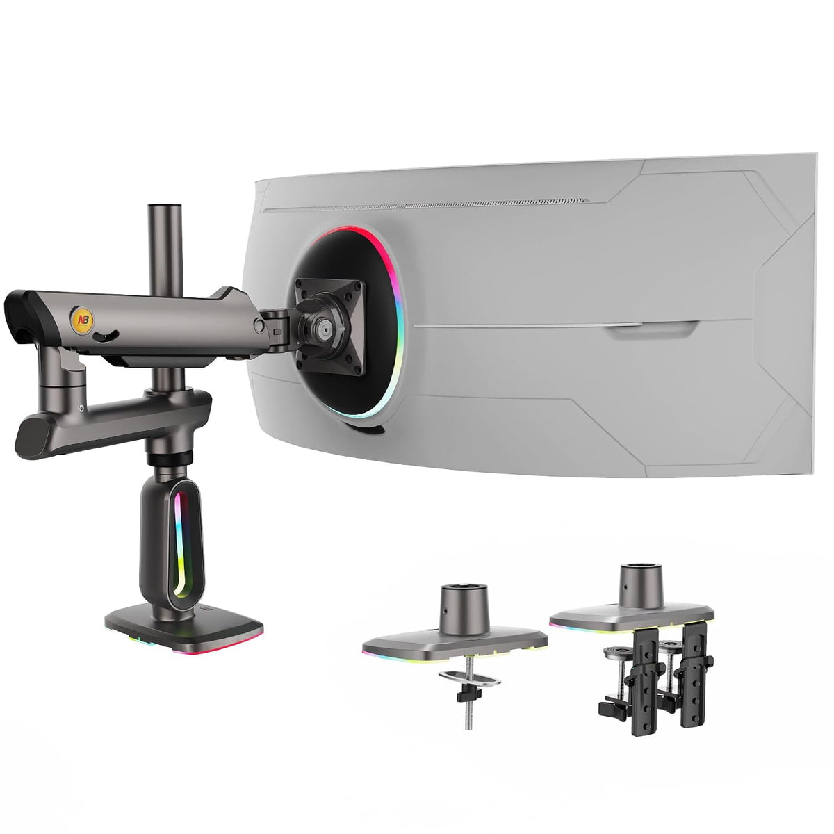 NB Ergonomic RGB Gaming Monitor Arm for 32–60 inch Flat, Curved and Ultrawide Monitors, up to 20 kg