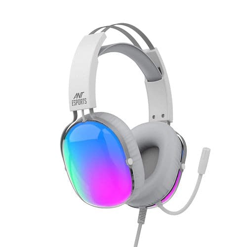 ANT ESPORTS H1150 RGB 3.5mm Crystal Wired Gaming Headphone ( White ) ( PC / Playstation / XBox ) - 3