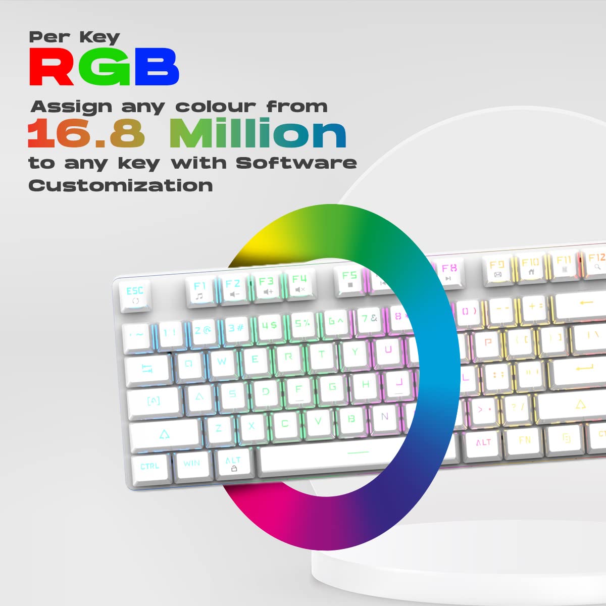 COSMIC BYTE CB-GK-37 FIREFLY (WHITE) GAMING KEYBOARD RGB RED SWITCH WHITE – TechCure India