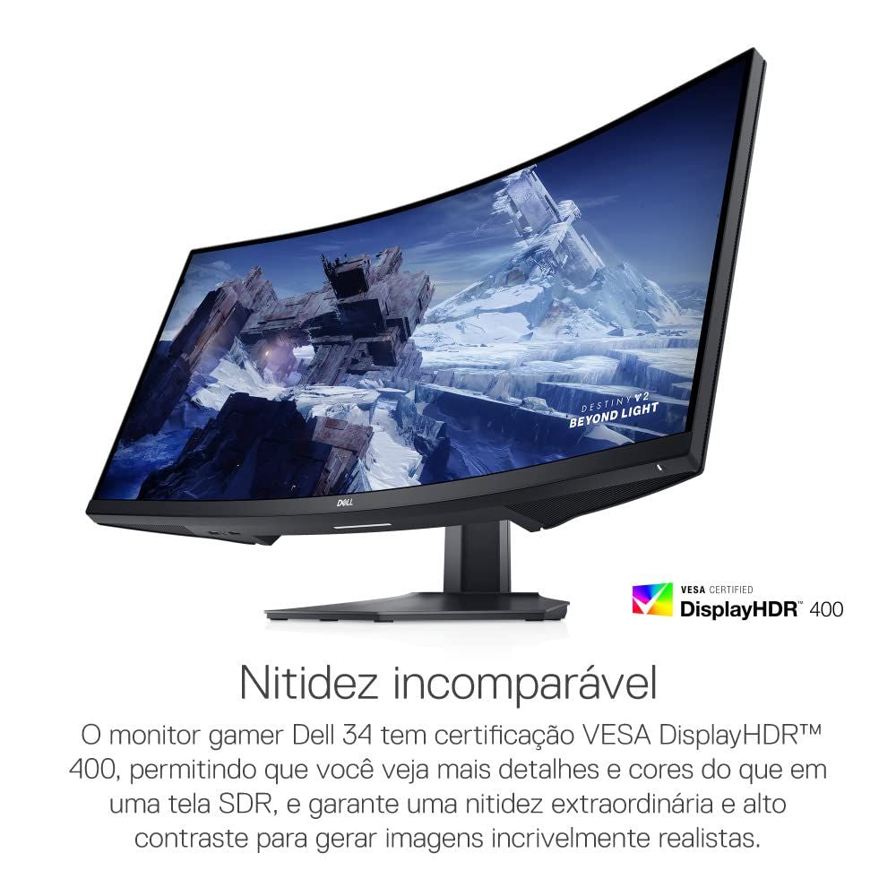 DELL S3422DWG 34 Inch QHD 144Hz VA Panel 99%SRGB 2MS AMD Freesync Curved Gaming Monitor - 2
