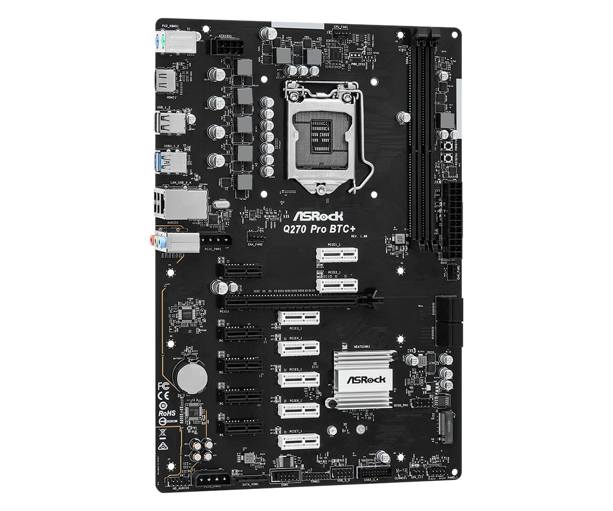 ASROCK Q270 PRO BTC+ DDR4 INTEL 1151 ATX MOTHERBOARD – TechCure India