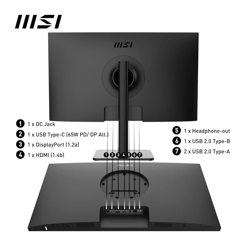 MSI Modern MD272XP 27 Inch FHD 100Hz IPS Panel 108%SRGB 1MS AMD Freesync Business Monitor - 2