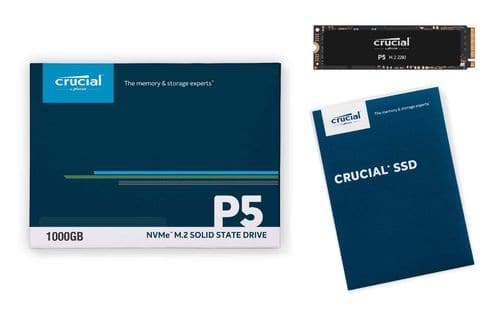 CRUCIAL P5 1TB 3D NAND M.2 NVME Gen3 Internal Solid State Drive ( SSD ) - 5