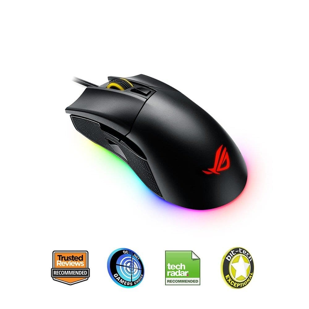 ASUS ROG Gladius 2 Wired Ergonomic RGB Optical Gaming Mouse ( ROG-GLADIUS-II ) ( 12000DPI / 6 Macro Buttons ) ( Black ) - 2