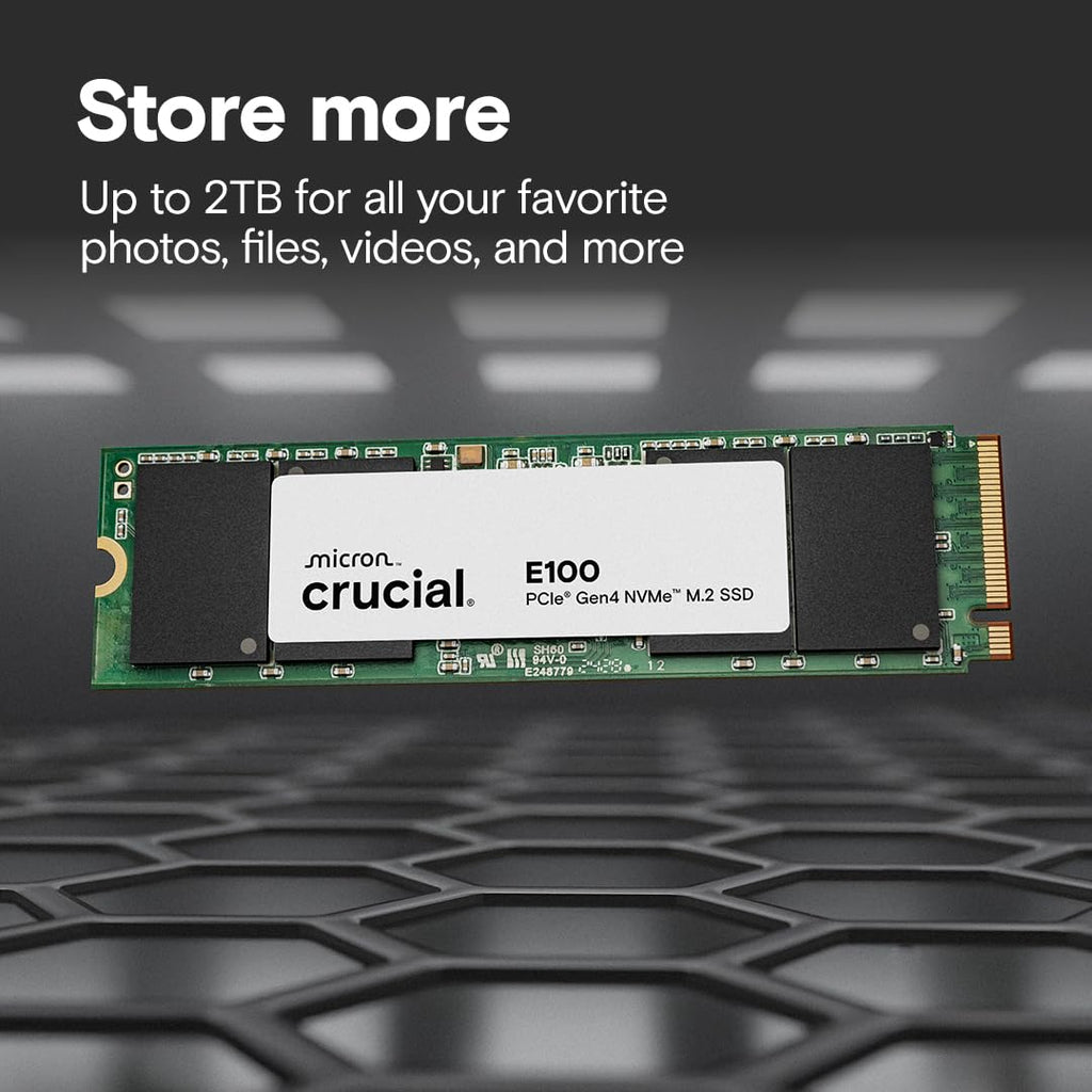 CRUCIAL E100 480GB PCIE GEN4 2280 NVME M.2 SSD CT480E100SSD8 – TechCure India