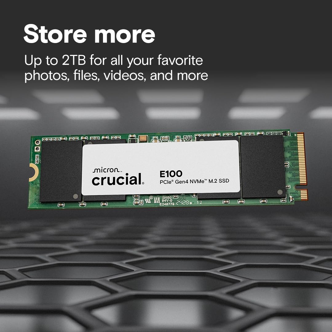 CRUCIAL E100 480GB PCIE GEN4 2280 NVME M.2 SSD CT480E100SSD8 – TechCure India
