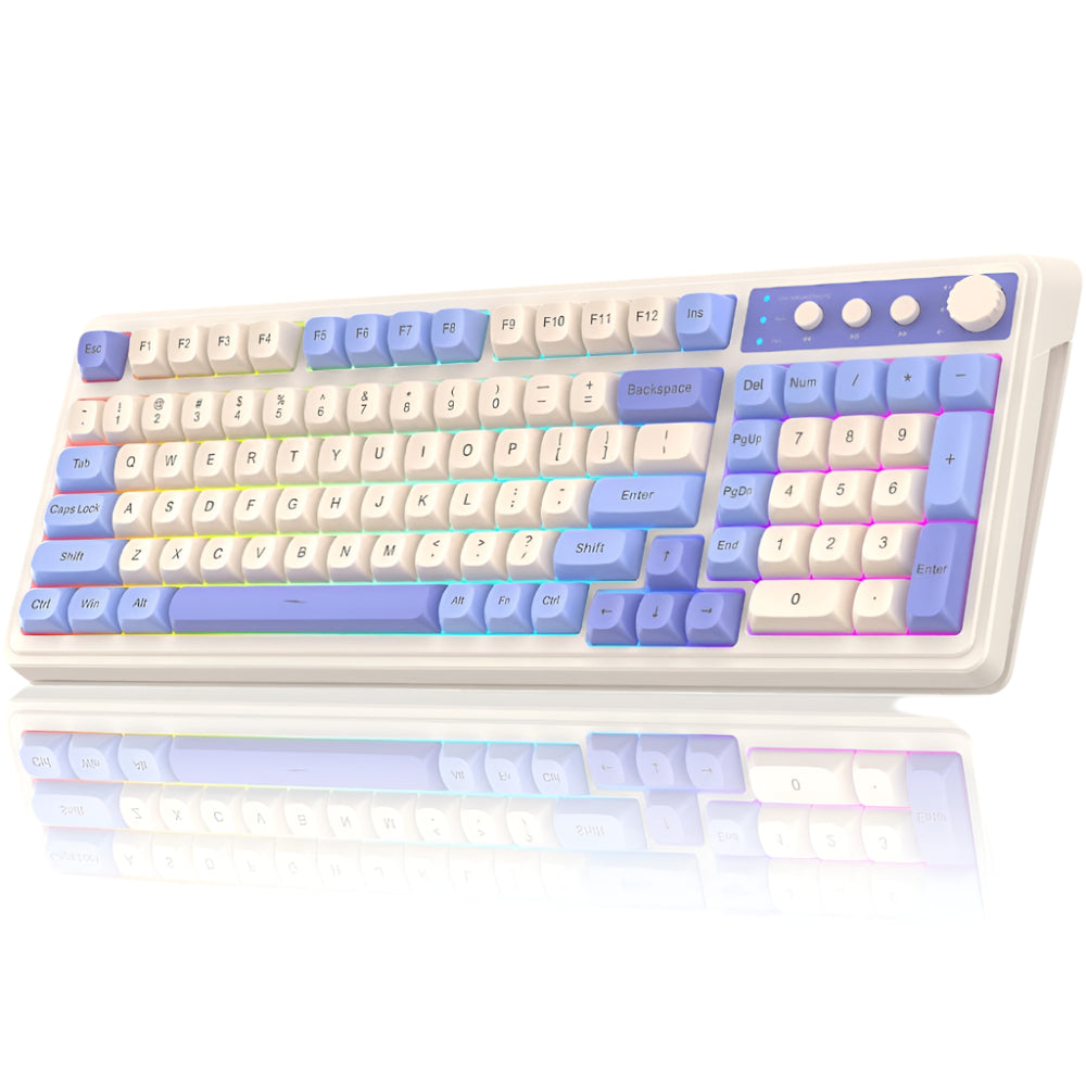 AULA S99 96% Wireless Membrane Gaming Keyboard ( Purple ) ( Membrane Switch ) ( S99UW ) – TechCure India