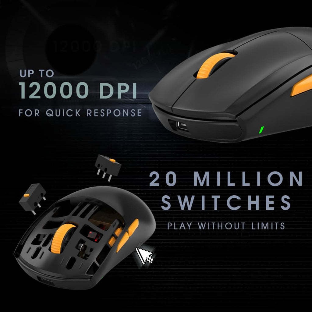 COSMIC BYTE ATLAS TRI-MODE GAMING MOUSE WIRELESS (BLACK) – TechCure India