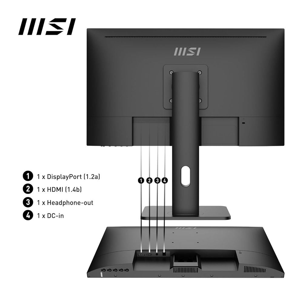 MSI PRO MP243XP 24 Inch FHD 100Hz IPS Panel 119%SRGB 1MS AMD Freesync Business Monitor - 2