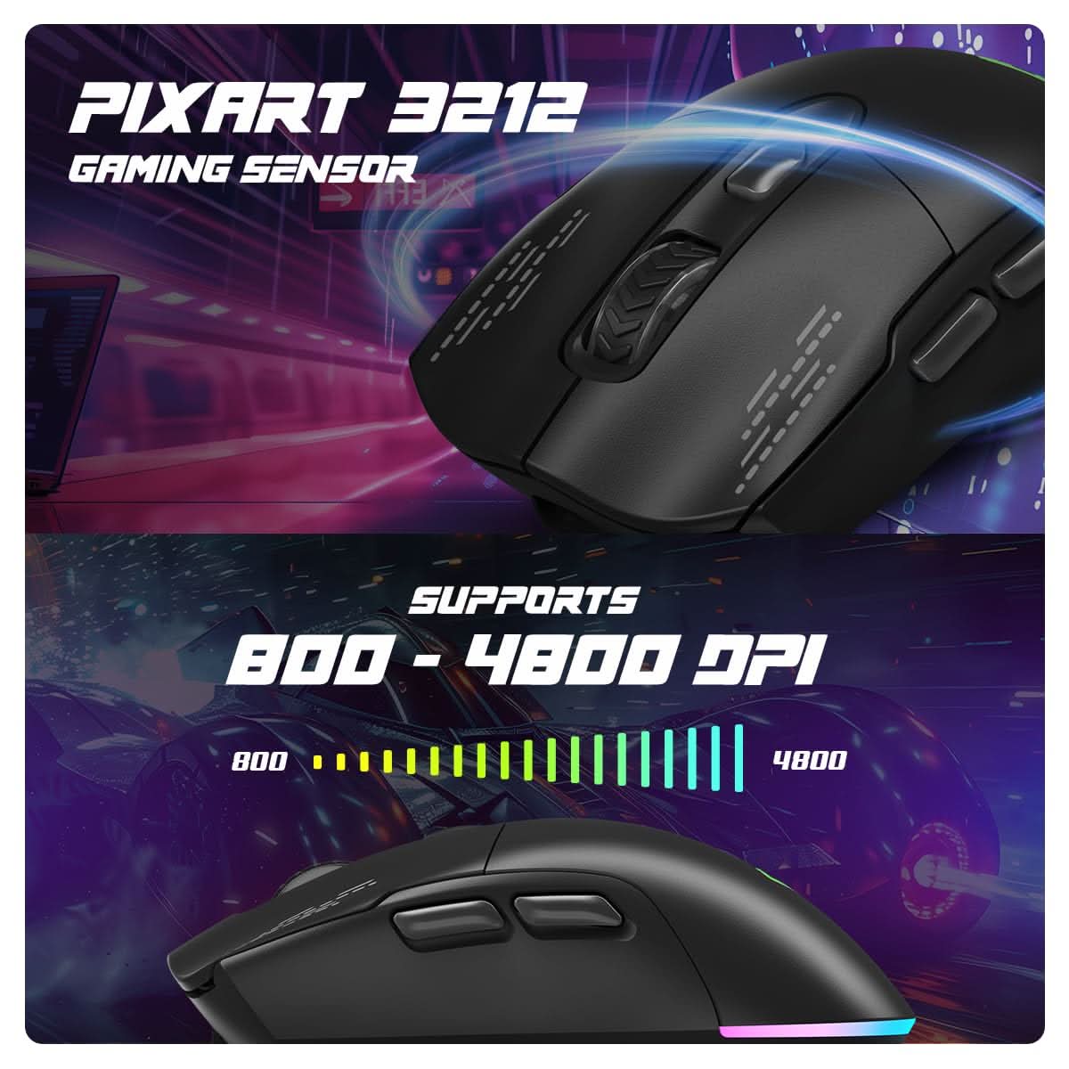 COSMIC BYTE RAPTOR DUAL MODE RGB MOUSE (BLACK) – TechCure India