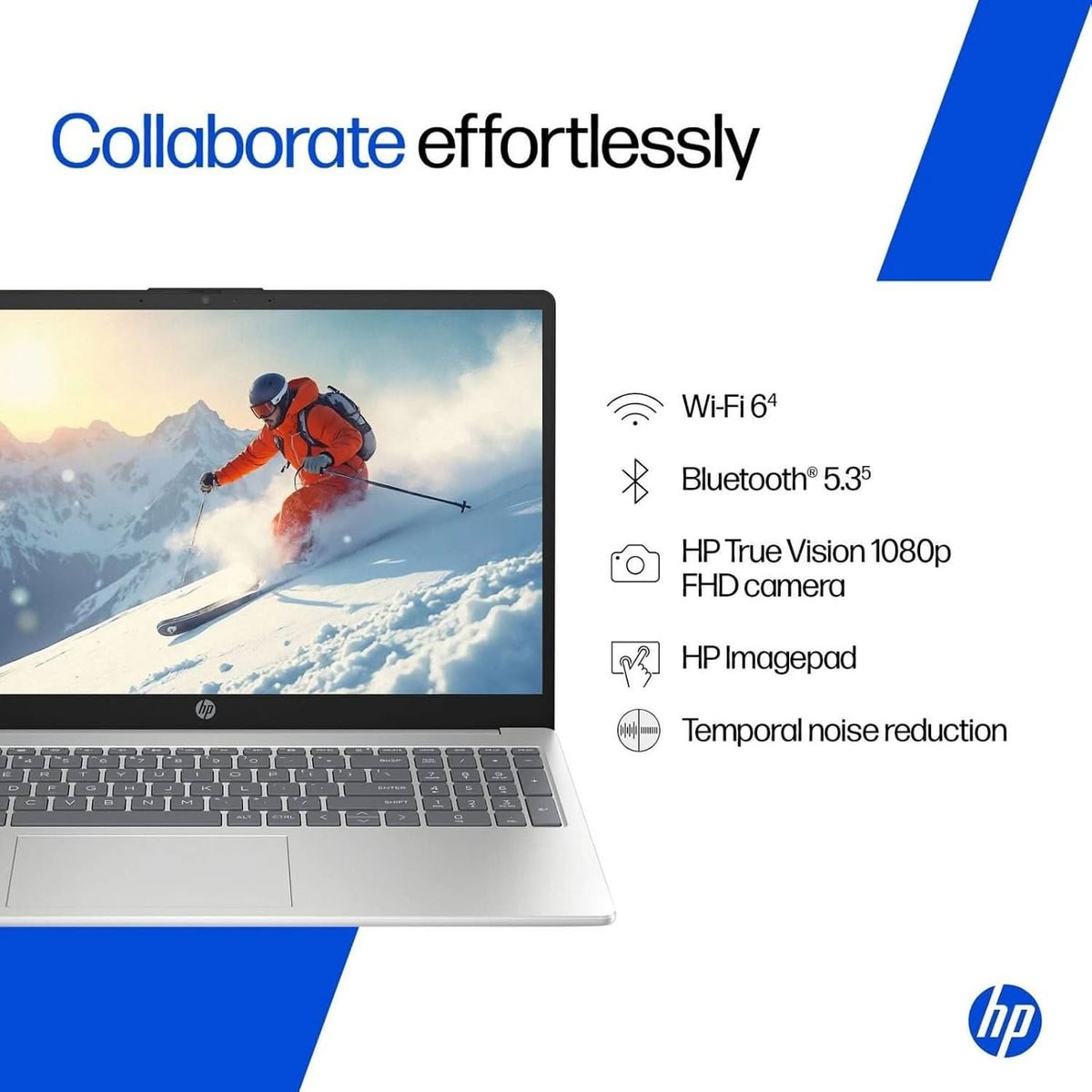 HP 15-fd0665TU Laptop, Intel Core 5 120U, 16GB RAM, 512GB SSD, 15.6 Inch FHD Display, Windows 11 Home, Microsoft Office, Natural Silver – TechCure India