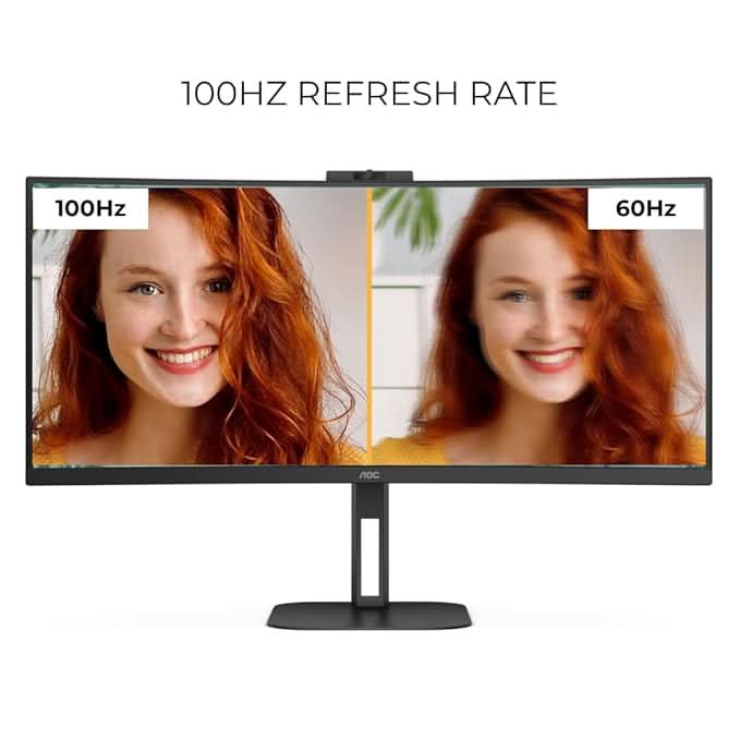 AOC CU34V5CW/BK 34inch Curved Ultra Wide WQHD Monitor – TechCure India