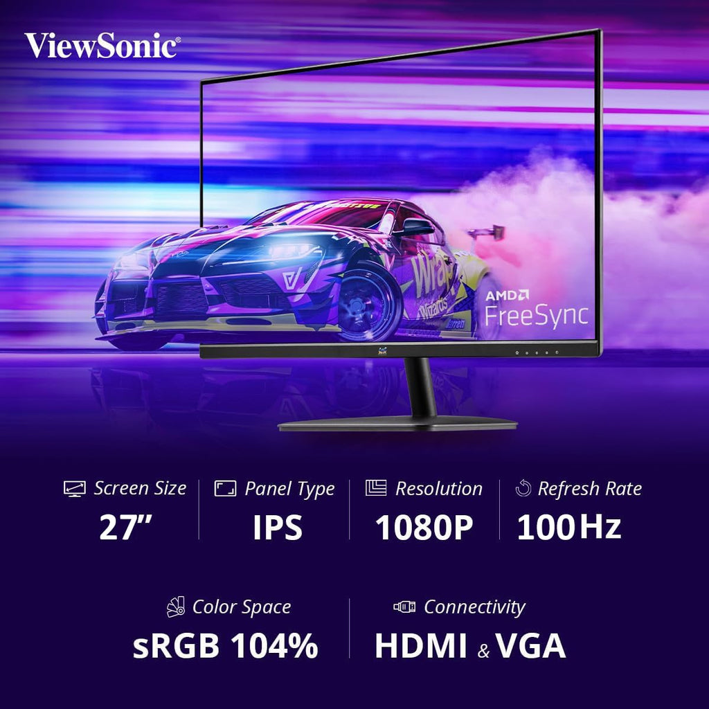 VIEWSONIC VA2732-H 27-INCH (68.58CM) FHD 100HZ IPS MONITOR – TechCure India