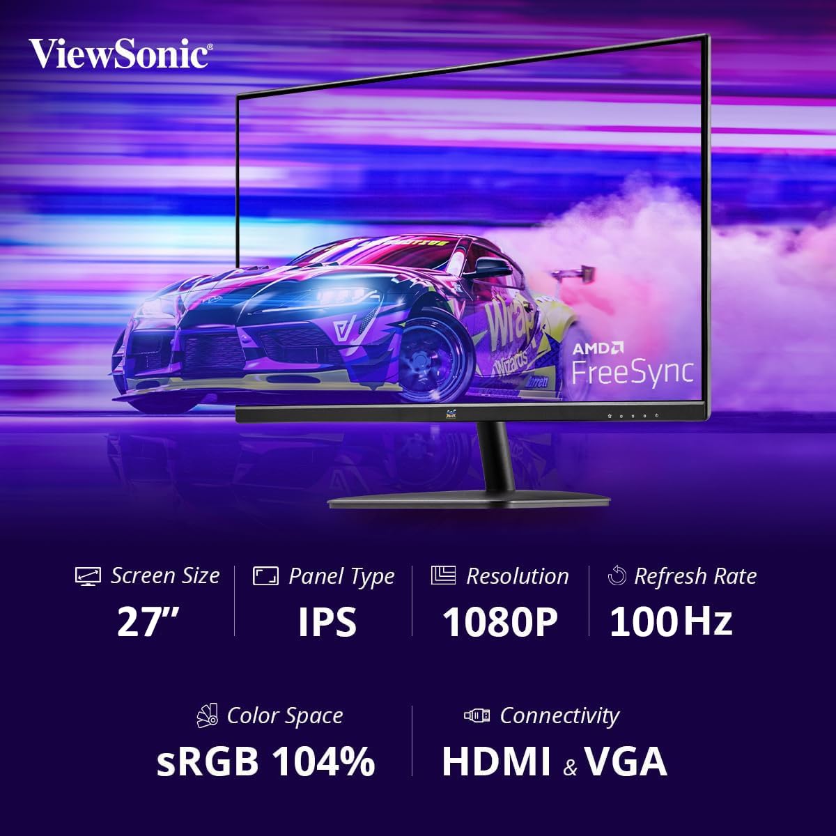 VIEWSONIC VA2732-H 27-INCH (68.58CM) FHD 100HZ IPS MONITOR – TechCure India