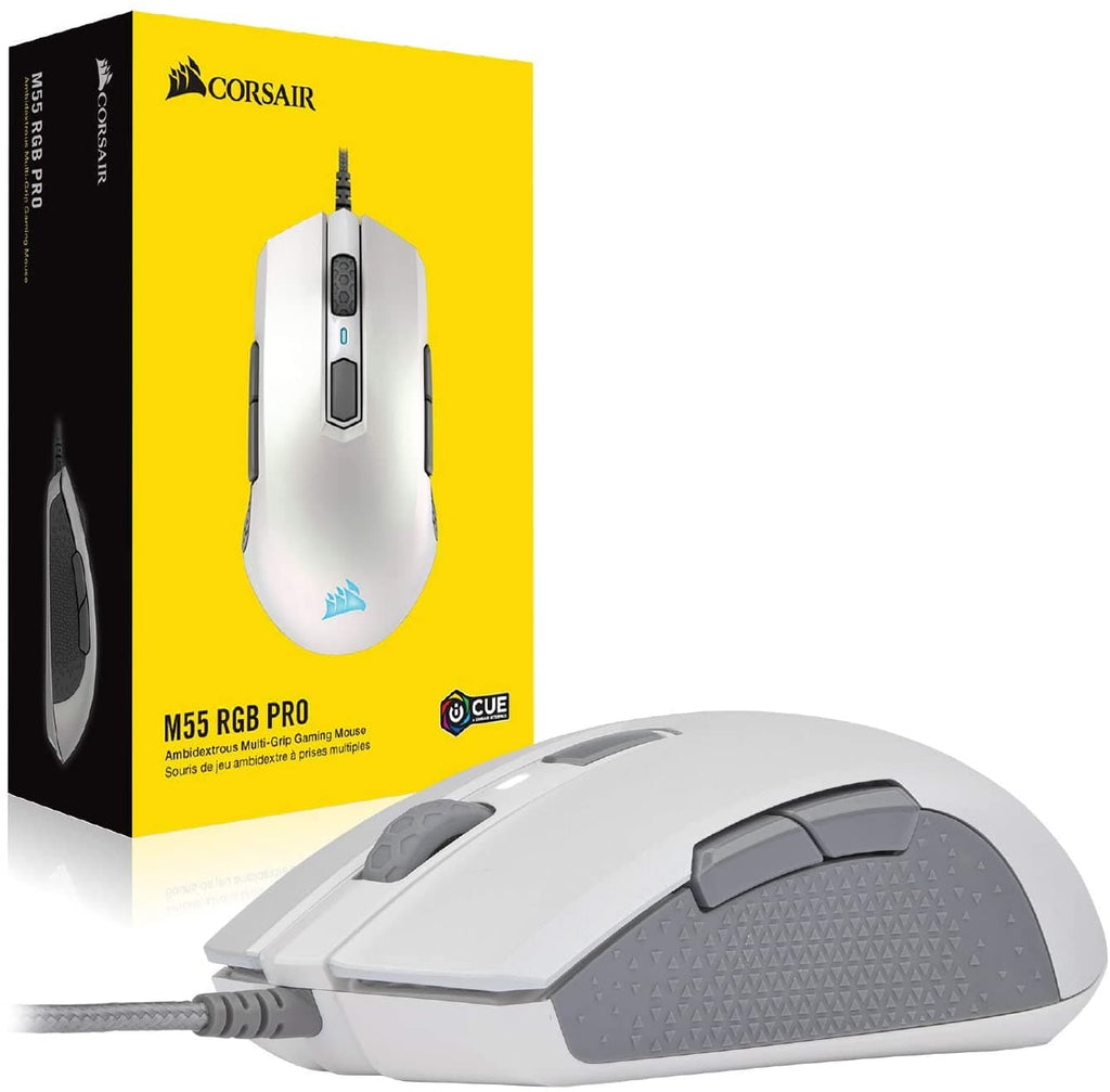 CORSAIR M55 Pro Wired Ambidextrous RGB Gaming Mouse ( CH-9308111-AP ) ( 12000DPI / 8 Macro Buttons ) ( White) - 3
