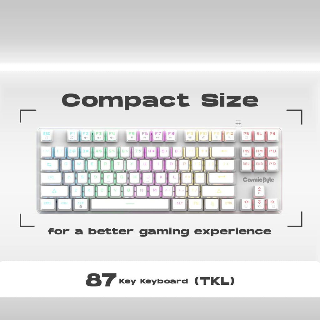 COSMIC BYTE CB-GK-37 FIREFLY (WHITE) GAMING KEYBOARD RGB RED SWITCH WHITE – TechCure India