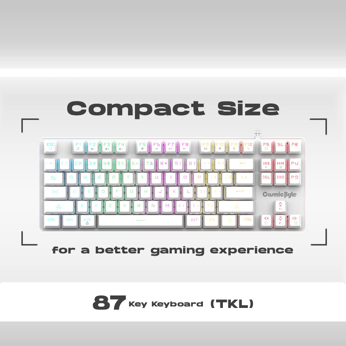 COSMIC BYTE CB-GK-37 FIREFLY (WHITE) GAMING KEYBOARD RGB RED SWITCH WHITE – TechCure India