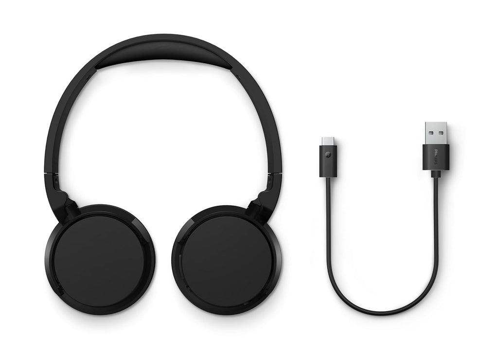 PHILIPS AUDIO TAH4209BK/00 BLUETOOTH HEADPHONES,LIGHTWEIGHT AND FOLDABLE DESIGN, 32MM NEODYNAMIC DRIVERS, 55H PLAYTIME, USB TYPE-C FAST CHARGING, BUILT-IN MIC FOR SMARTPHONE, LAPTOP, TABLET (BLACK) – TechCure India