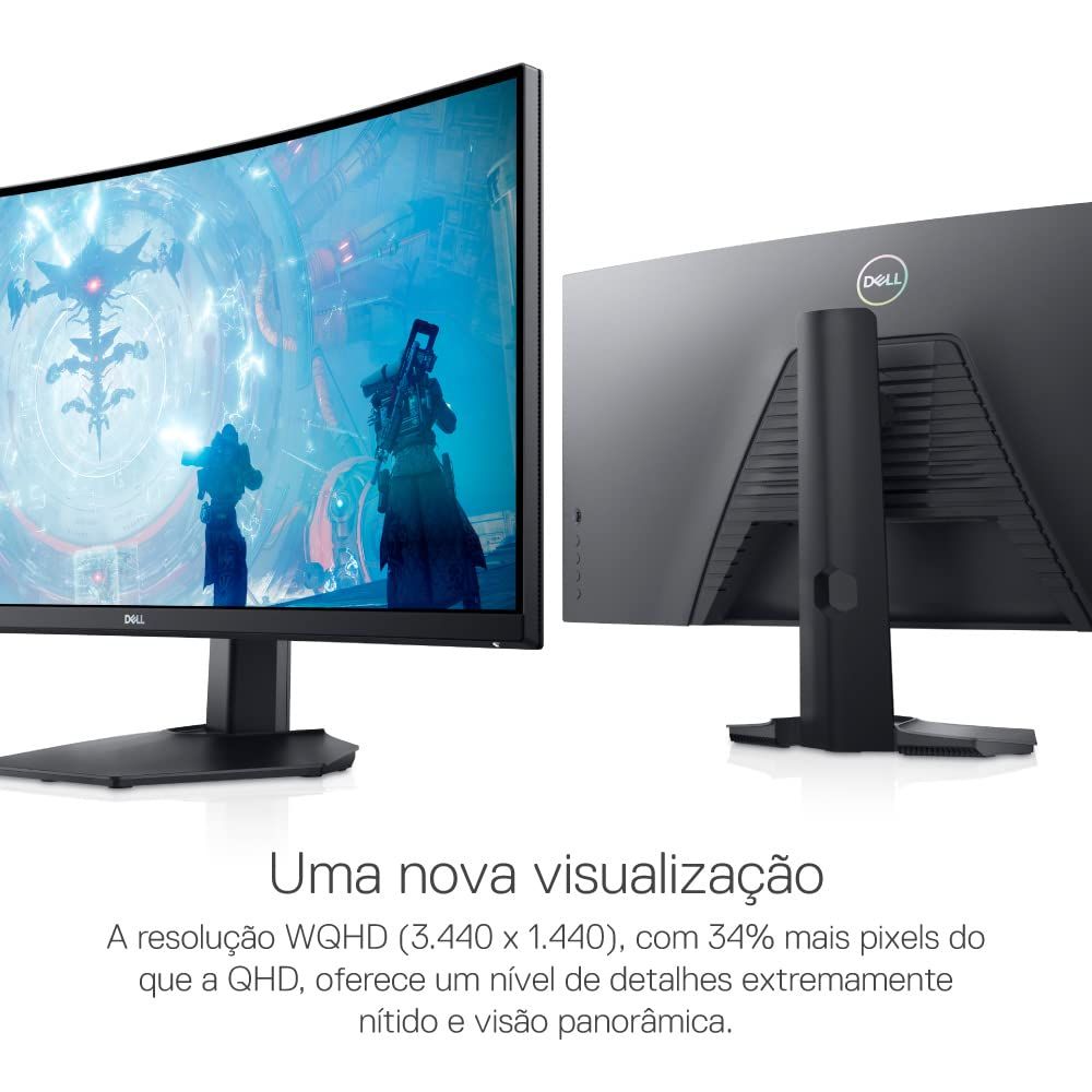 DELL S3422DWG 34 Inch QHD 144Hz VA Panel 99%SRGB 2MS AMD Freesync Curved Gaming Monitor - 4