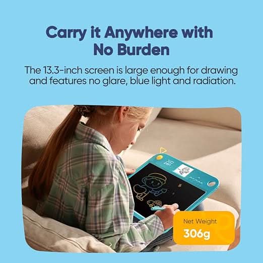 XP Pen Doodle Learning Board, 13.3 Inch LCD Writing Tablet for Kids, Educational Drawing Pad, Blue – TechCure India