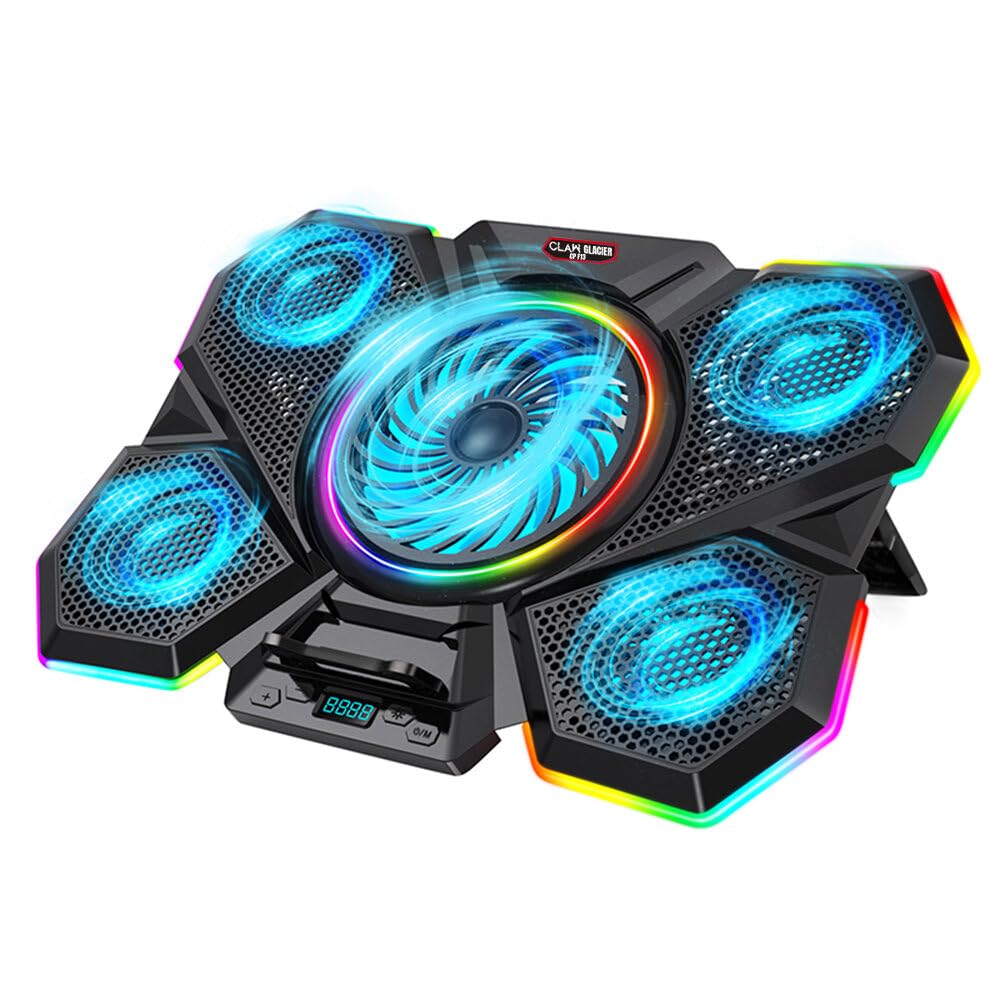 CLAW Glacier F13 RGB Laptop Cooling Pad ( Black ) ( With LCD Screen ) – TechCure India