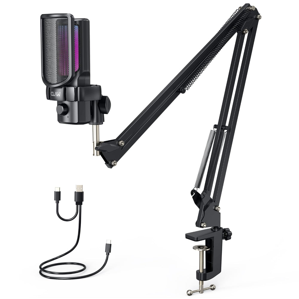 CLAW GM17 RGB Condenser Gaming Microphone Kit ( Black ) – TechCure India
