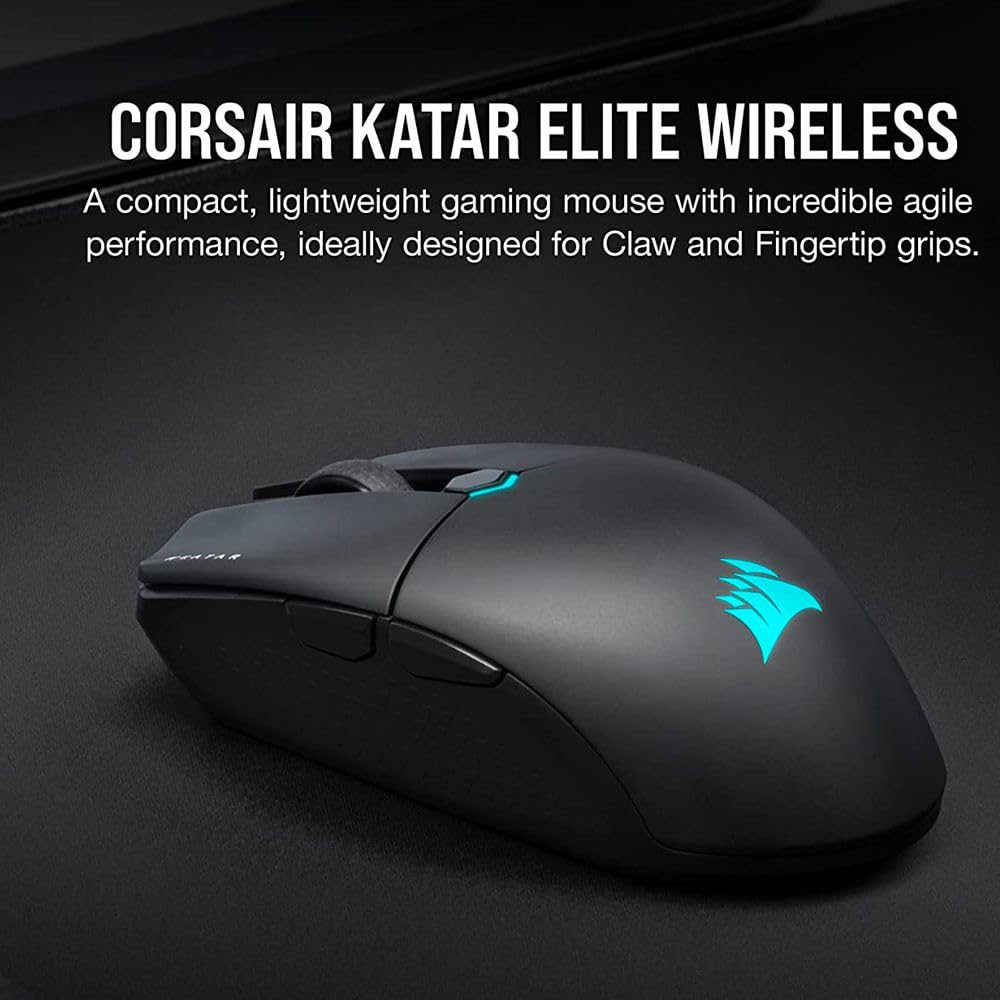 CORSAIR KATAR ELITE WIRELESS GAMING MOUSE BLACK 26000 DPI OPTICAL CH-931C111-AP – TechCure India