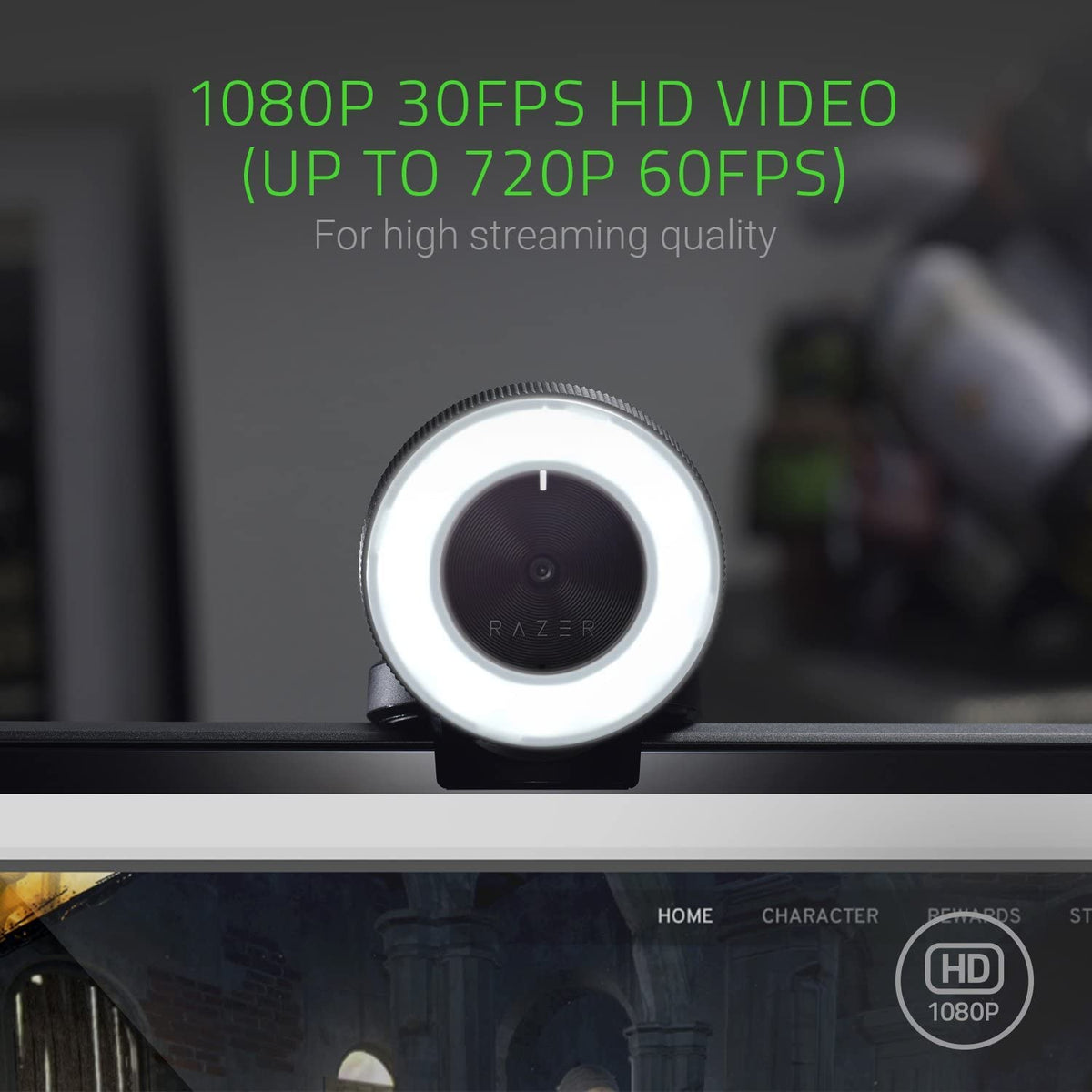 RAZER KIYO - DESKTOP CAMERA FOR STREAMING WITH ILLUMINATION RZ19-02320100-R3M1 – TechCure India