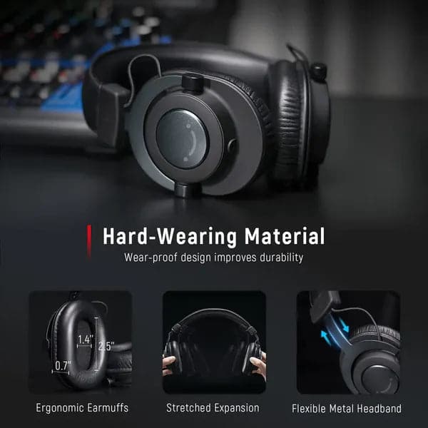 FIFINE H8 Studio Wired Stereo Gaming Headphone With Mic ( Black ) ( PC/Mac ) – TechCure India