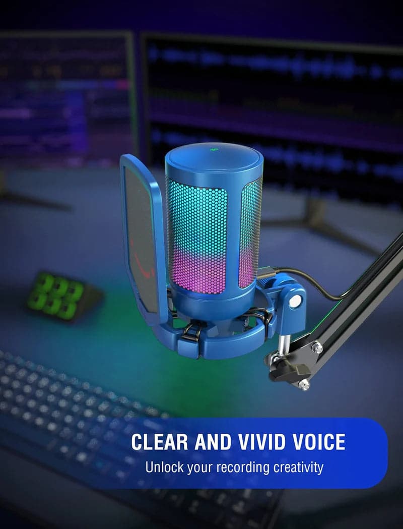 FIFINE Ampligame A6V USB Gaming Microphone ( Blue ) – TechCure India