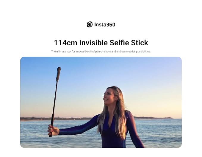 INSTA 360 Invisible Selfie Stick for Camera 114cm – TechCure India