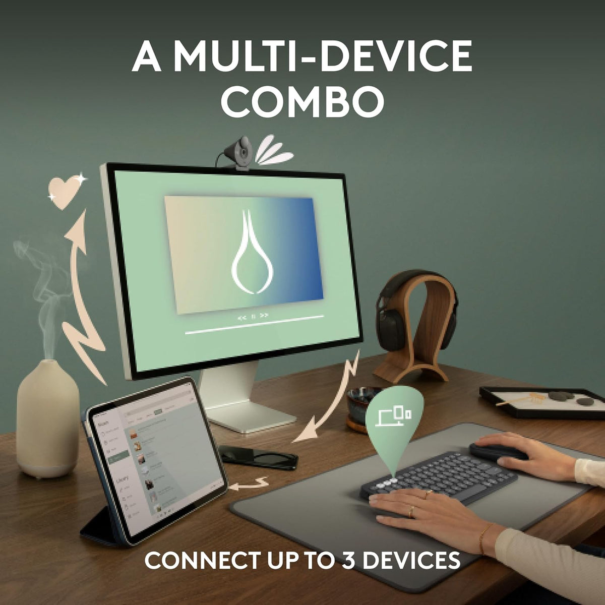 LOGITECH PEBBLE 2 COMBO WIRELESS KEYBOARD AND MOUSE GRAPHITE – TechCure India