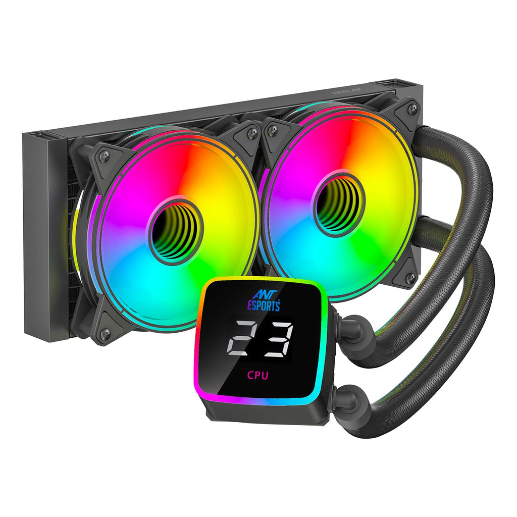 ANT ESPORTS ICE FLOW 240MM AIO LIQUID COOLER ARGB BLACK – TechCure India