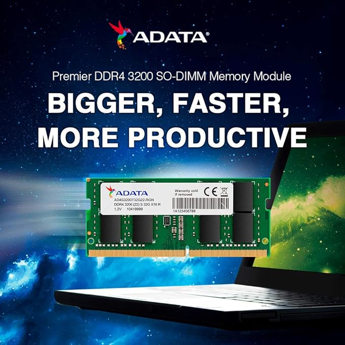 ADATA PREMIER 32GB (1X32GB) 3200 MHZ CL22 SO-DIMM LAPTOP RAM (AD4S320032G22-SGN) – TechCure India