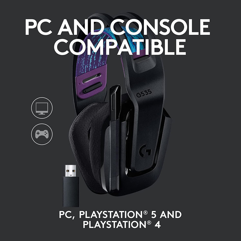LOGITECH G535 Lightspeed Wireless Stereo Gaming Headphone ( Black ) ( PC / Mobile / Mac ) - 3
