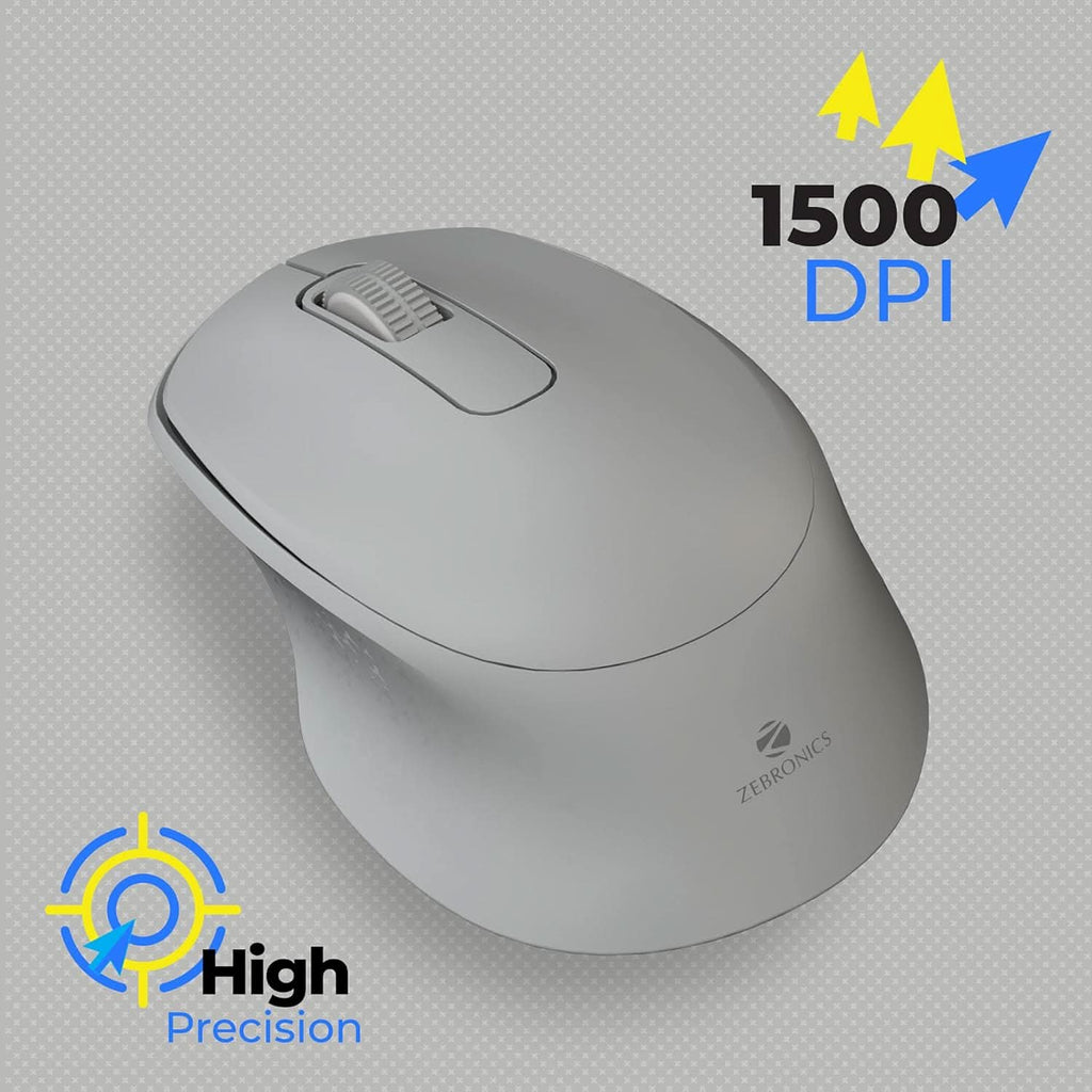 Zebronics Zeb-AKO Wireless Mouse (Grey) – TechCure India